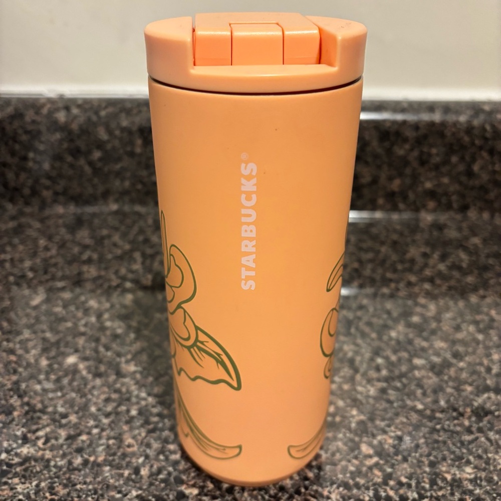 Starbucks 12 OZ Stainless Steel Vacuum Insulated Tumbler Peach Flower 2024